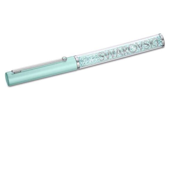 SWAROVSKI Crystalline Gloss Ballpoint Pen Green Chrome Plated - Picture 1 of 8